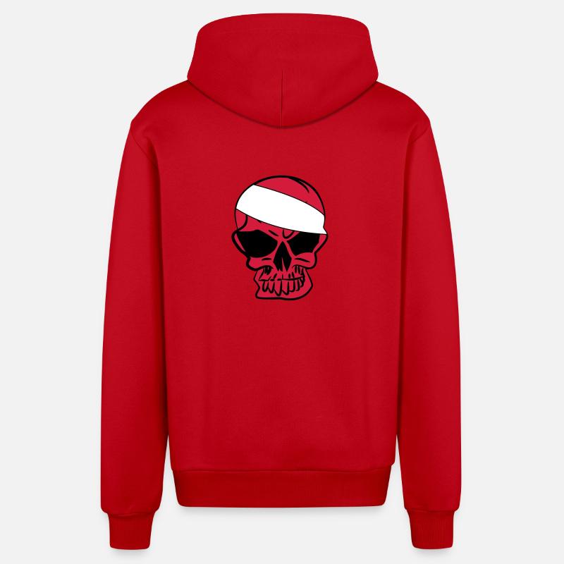 anarchie Anarcho Skull Anarchy - Veste à capuche bio décontractée fabriquée en UE - rouge