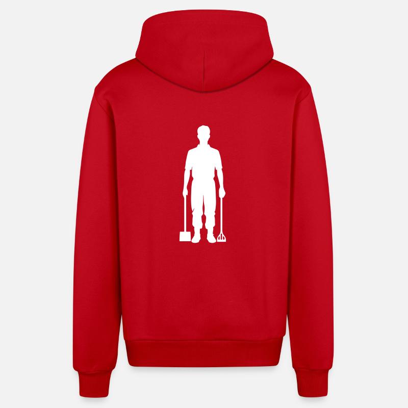 Silhouette d’agriculteur - Veste à capuche bio décontractée fabriquée en UE - rouge