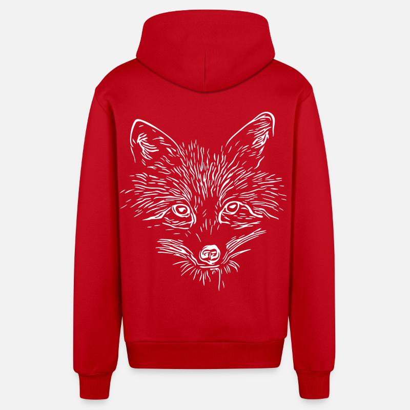 Fuchs Gesicht - Fox Face - Organic Relaxed Kapuzenjacke Made in EU - Rot