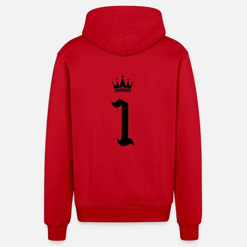 1 krone - Organic Relaxed Kapuzenjacke Made in EU - Rot