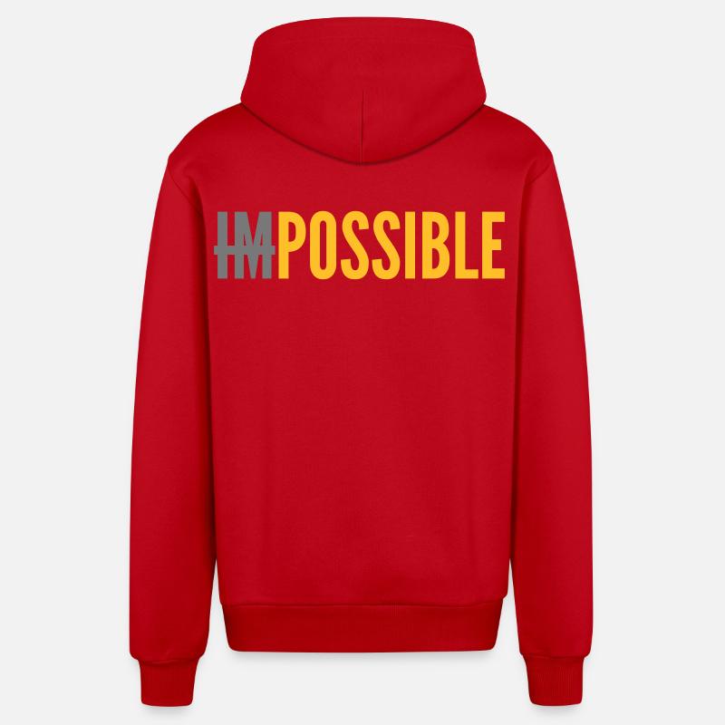 IMPOSSIBLE - POSSIBLE - Veste à capuche bio décontractée fabriquée en UE - rouge