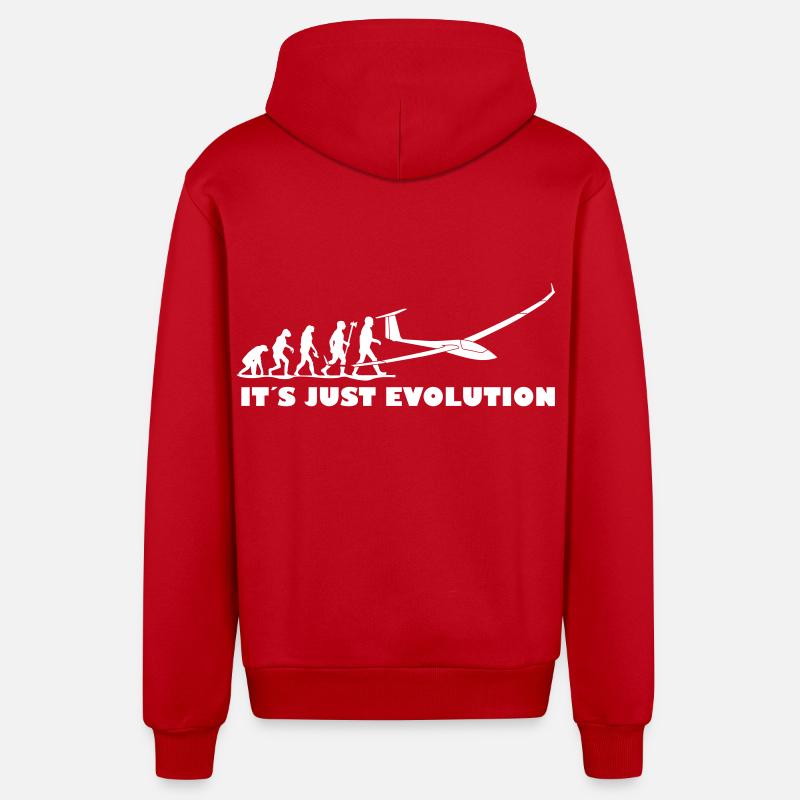 evolution gliding glider pilot - Organic Relaxed Hooded Jacket Made in EU - red