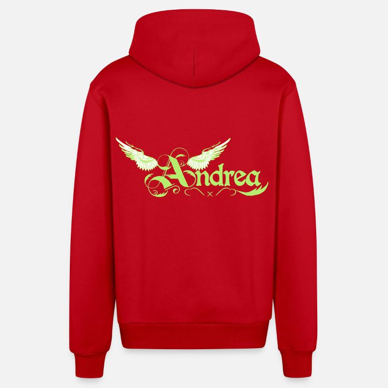 andrea 2 - Organic Relaxed Hooded Jacket Made in EU - red