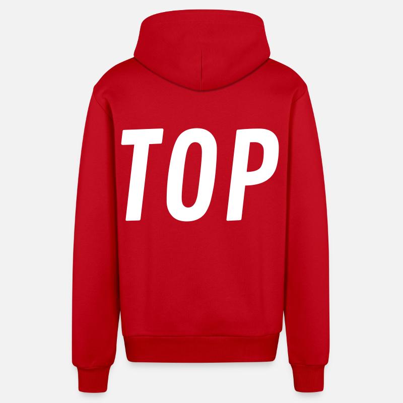 Top oder Bottom - Organic Relaxed Kapuzenjacke Made in EU - Rot