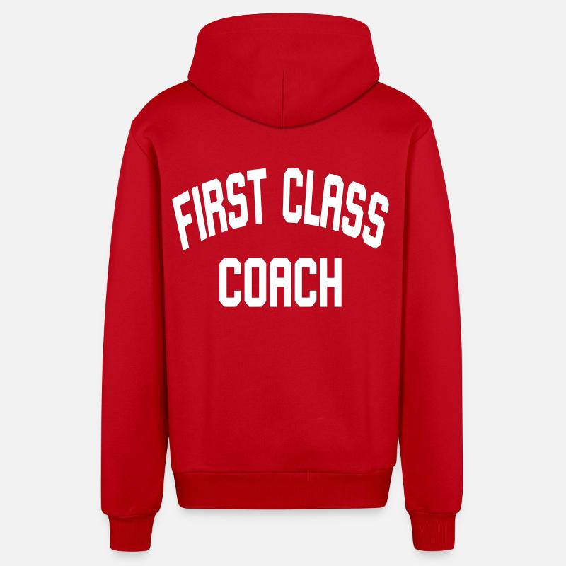 First Class Coach - Veste à capuche bio décontractée fabriquée en UE - rouge