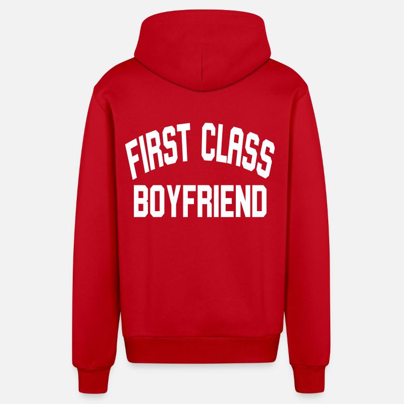 First Class Boyfriend - Organic Relaxed Kapuzenjacke Made in EU - Rot