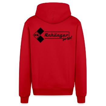 IFA Trailers for life - Organic Relaxed Hooded Jacket Made in EU - red - Back