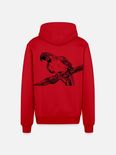 Papagei - Organic Relaxed Kapuzenjacke Made in EU - Rot