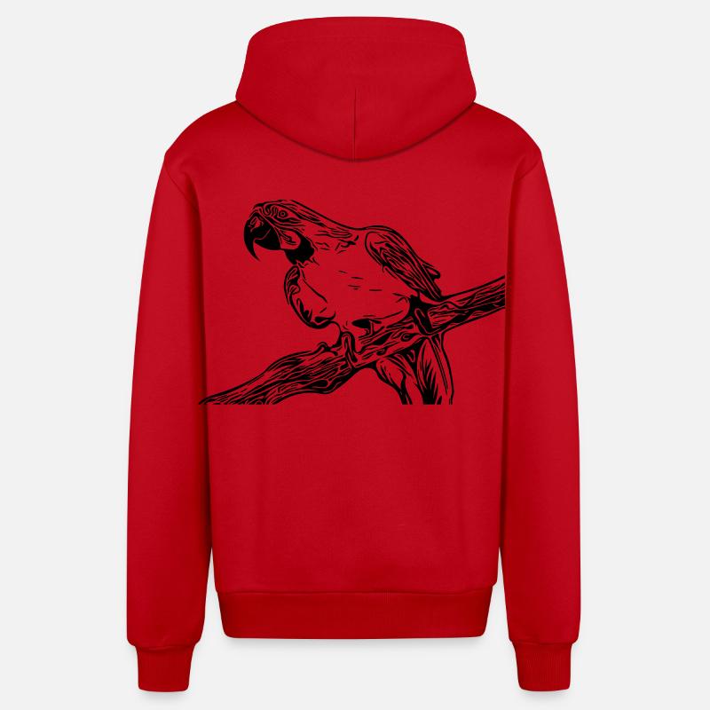 Papagei - Organic Relaxed Kapuzenjacke Made in EU - Rot
