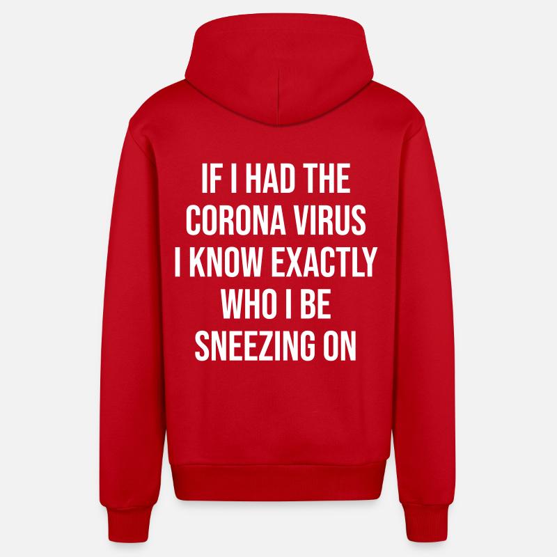 Coronavirus - Organic Relaxed Hooded Jacket Made in EU - red