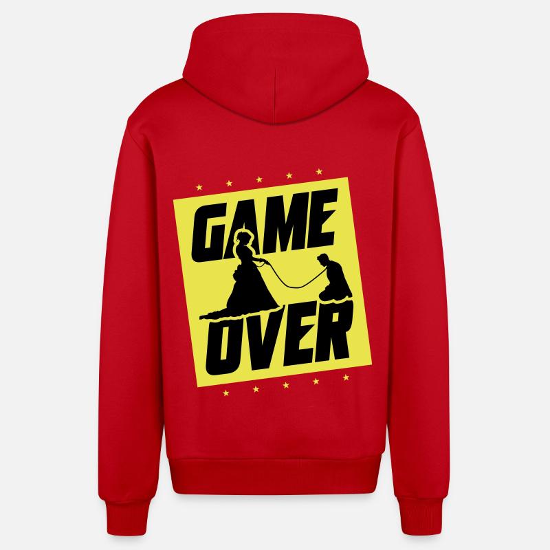 Hochzeit Game Over Junggesellenabschied - Organic Relaxed Kapuzenjacke Made in EU - Rot