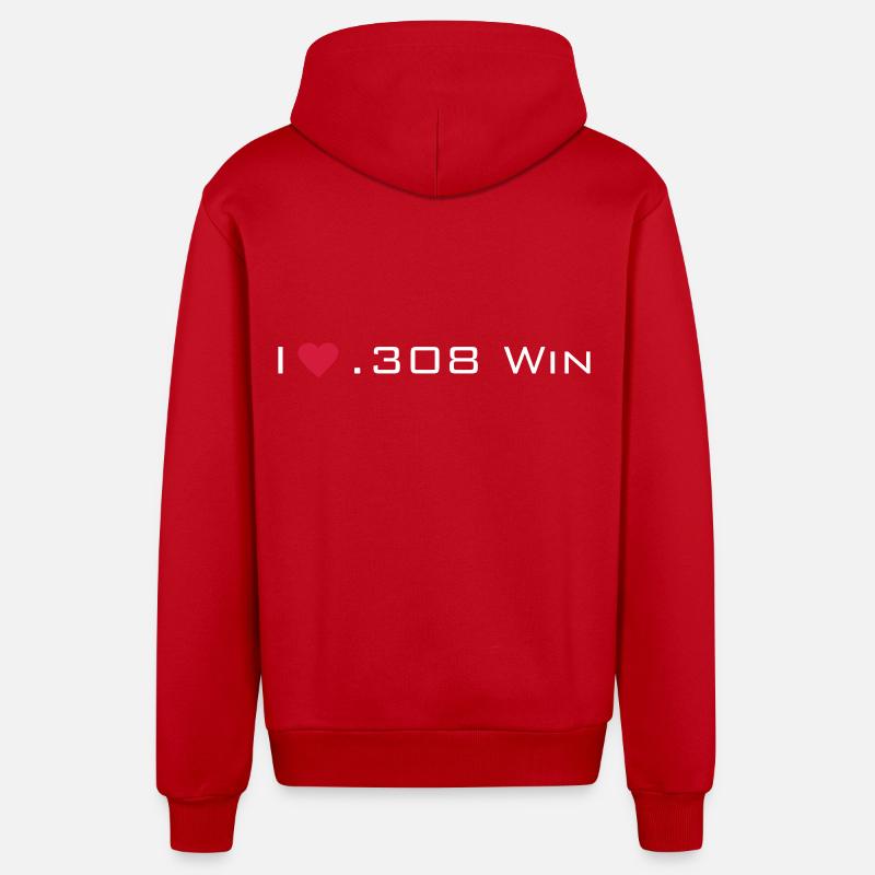 cal. 308 - Organic Relaxed Hooded Jacket Made in EU - red