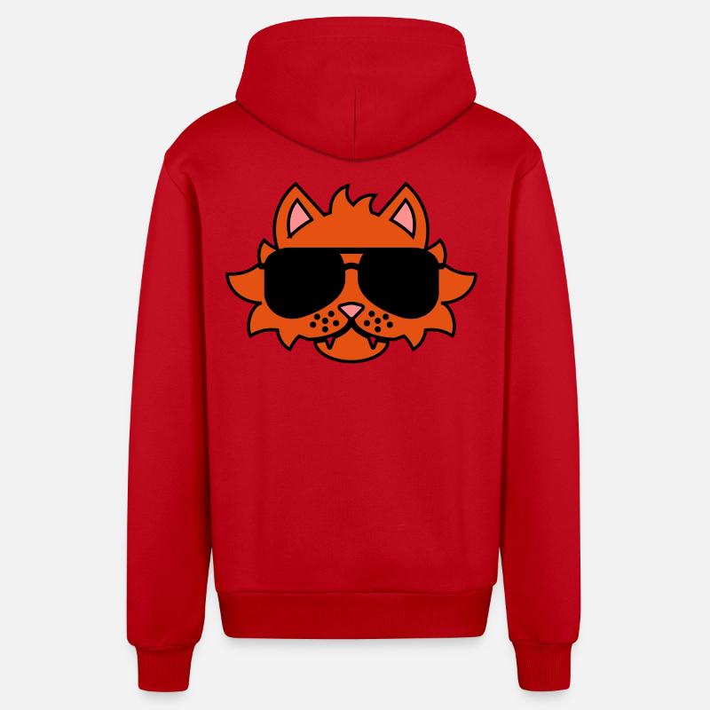 Bosscat - Veste à capuche bio décontractée fabriquée en UE - rouge