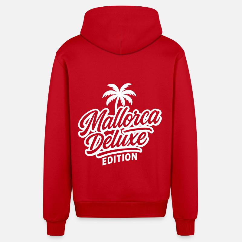 Majorque Édition Deluxe - Veste à capuche bio décontractée fabriquée en UE - rouge