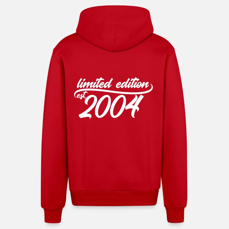 Limited Edition 2004 is - Veste à capuche bio décontractée fabriquée en UE - rouge