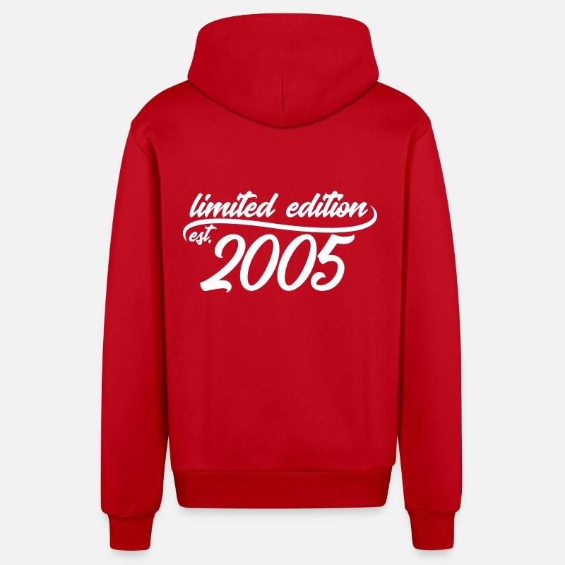 Limited Edition 2005 is - Veste à capuche bio décontractée fabriquée en UE - rouge