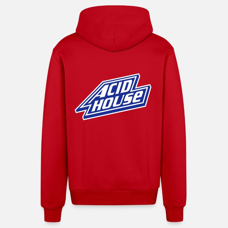 Maison acide - Veste à capuche bio décontractée fabriquée en UE - rouge