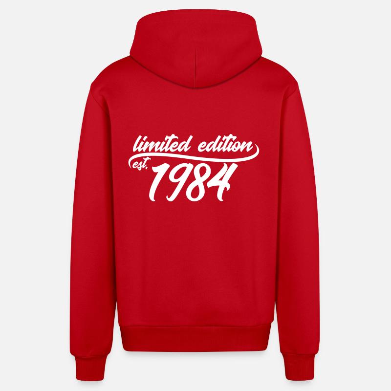 Limited Edition 1984 is - Veste à capuche bio décontractée fabriquée en UE - rouge