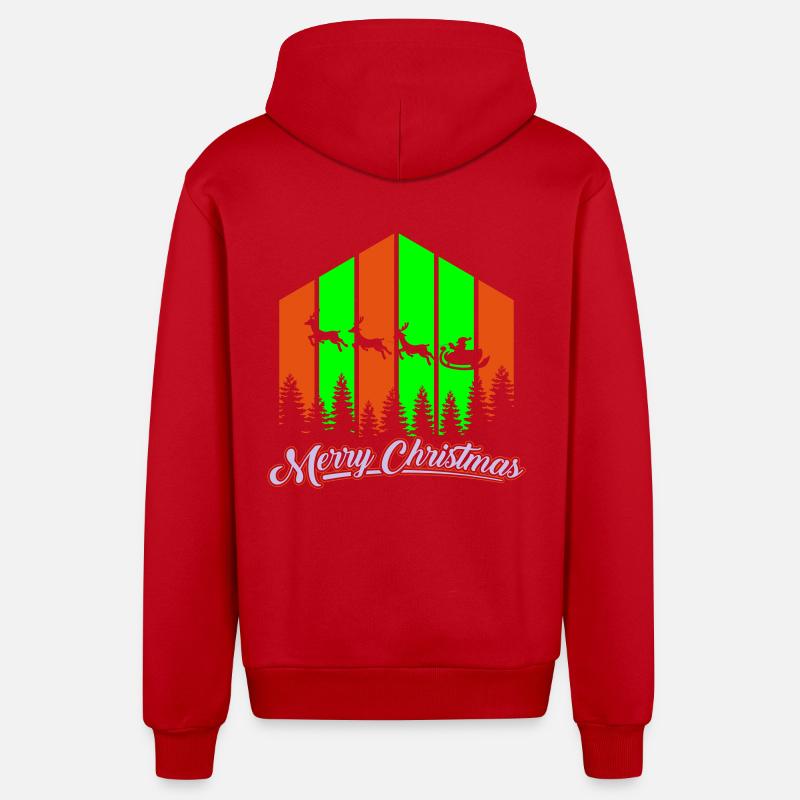 Noël 5 - Veste à capuche bio décontractée fabriquée en UE - rouge