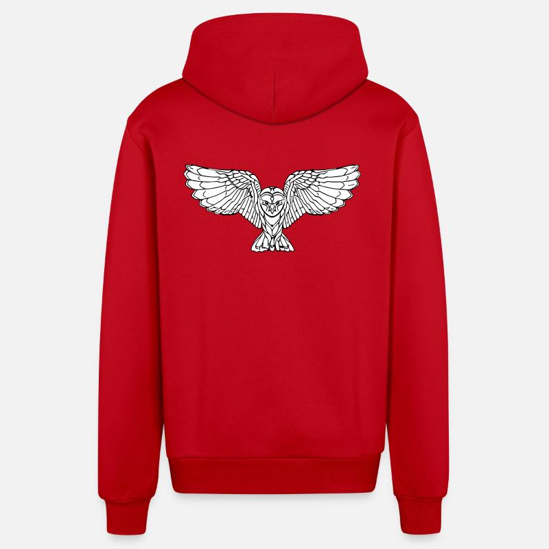 Chouette volante élégante - Veste à capuche bio décontractée fabriquée en UE - rouge