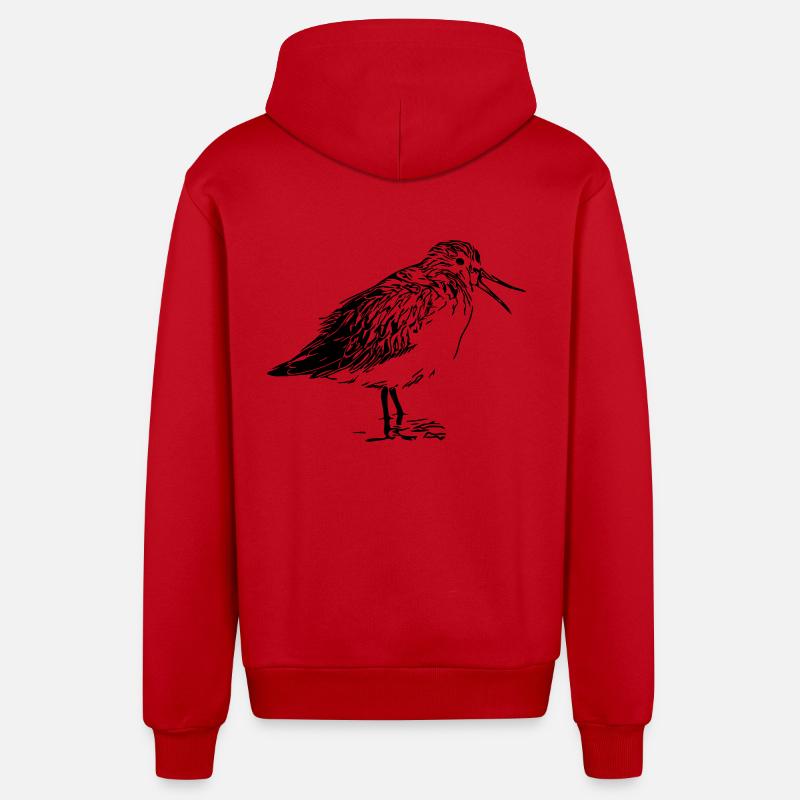 Coureur de la rivière Oiseau - Veste à capuche bio décontractée fabriquée en UE - rouge