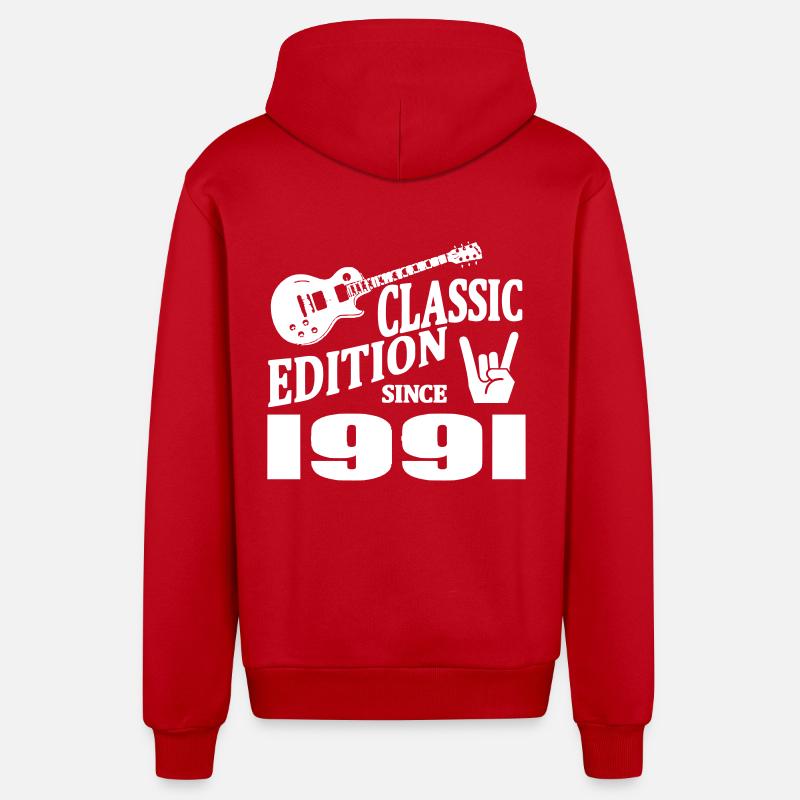 Edition classique depuis 1991 - Veste à capuche bio décontractée fabriquée en UE - rouge