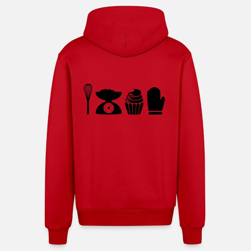 iconbaking - Veste à capuche bio décontractée fabriquée en UE - rouge
