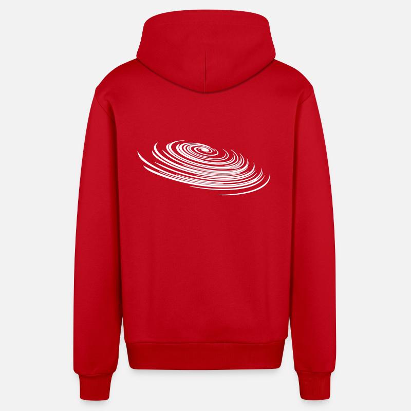 Géométrie spirale - galaxie spirale circulaire - Veste à capuche bio décontractée fabriquée en UE - rouge