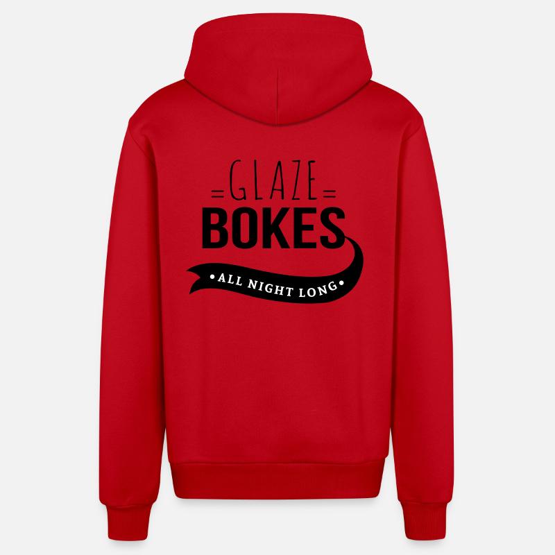 Bokes Glaze, toute la nuit - Veste à capuche bio décontractée fabriquée en UE - rouge