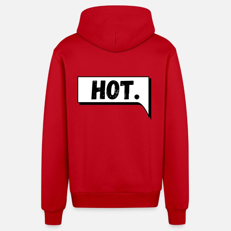 Bulle de dialogue Comic Hot - Veste à capuche bio décontractée fabriquée en UE - rouge