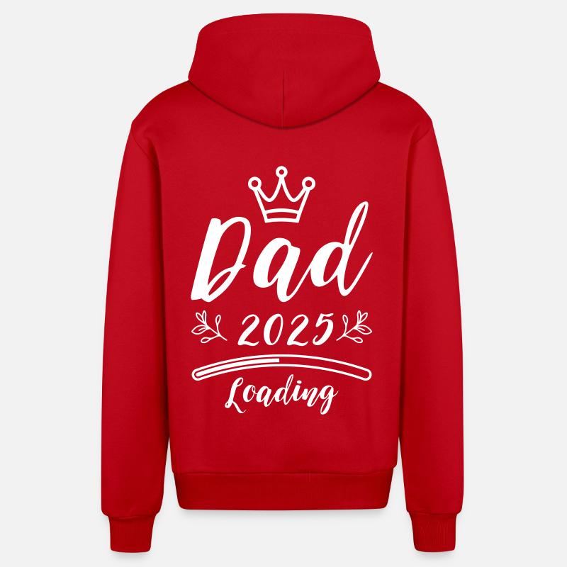 Dad 2025 Papa Loading - Organic Relaxed Kapuzenjacke Made in EU - Rot