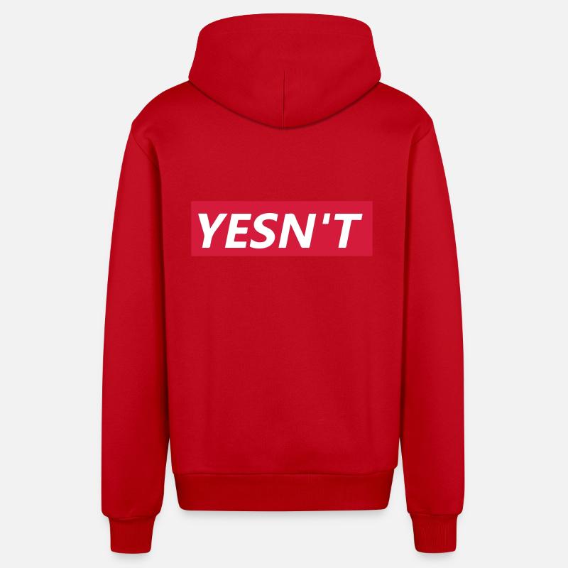 Yesn't - Veste à capuche bio décontractée fabriquée en UE - rouge