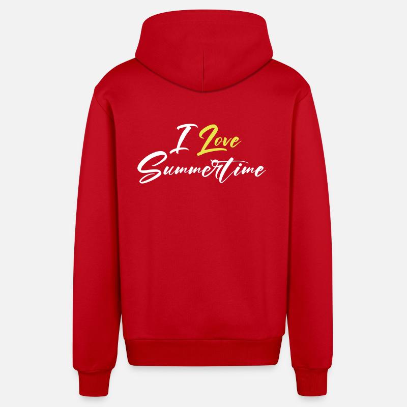 J’adore l’été - Veste à capuche bio décontractée fabriquée en UE - rouge