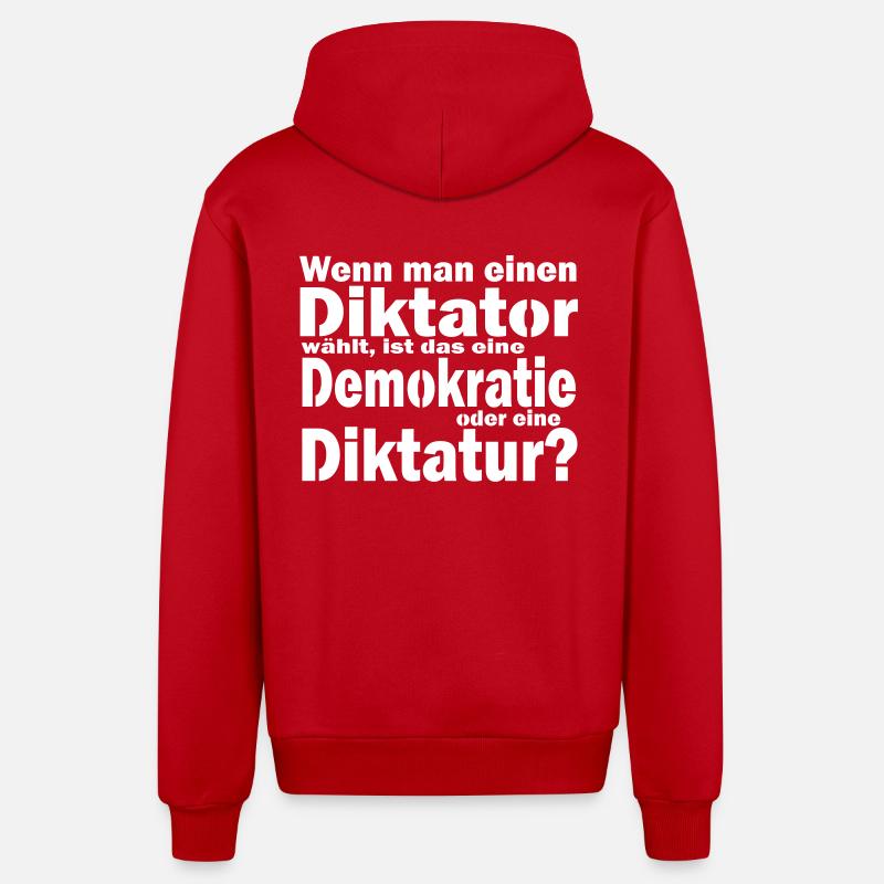 Diktatur oder Demokratie - eine Wahl? - Organic Relaxed Kapuzenjacke Made in EU - Rot