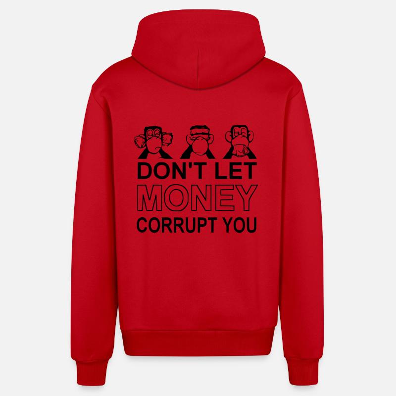 Monkey / Monkey - Organic Relaxed Hooded Jacket Made in EU - red