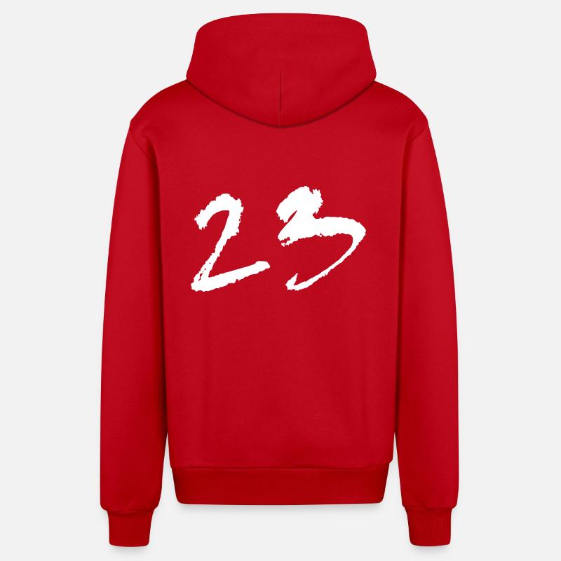 23 tekno - Veste à capuche bio décontractée fabriquée en UE - rouge
