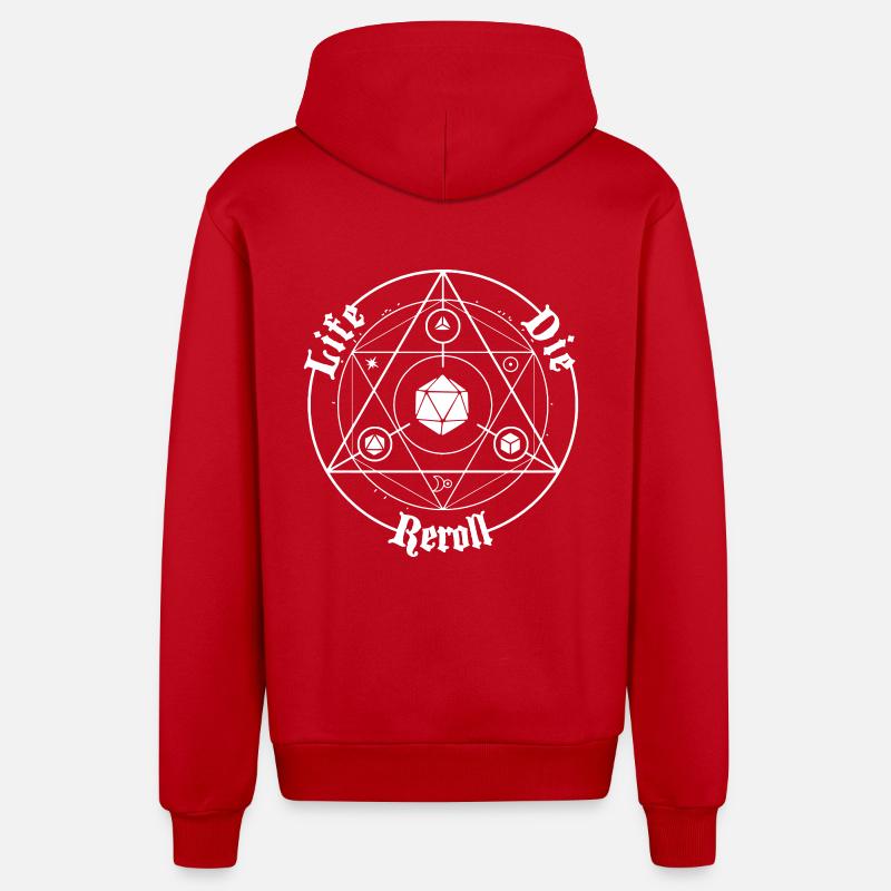 Roleplay Life Circle Reroll - Veste à capuche bio décontractée fabriquée en UE - rouge