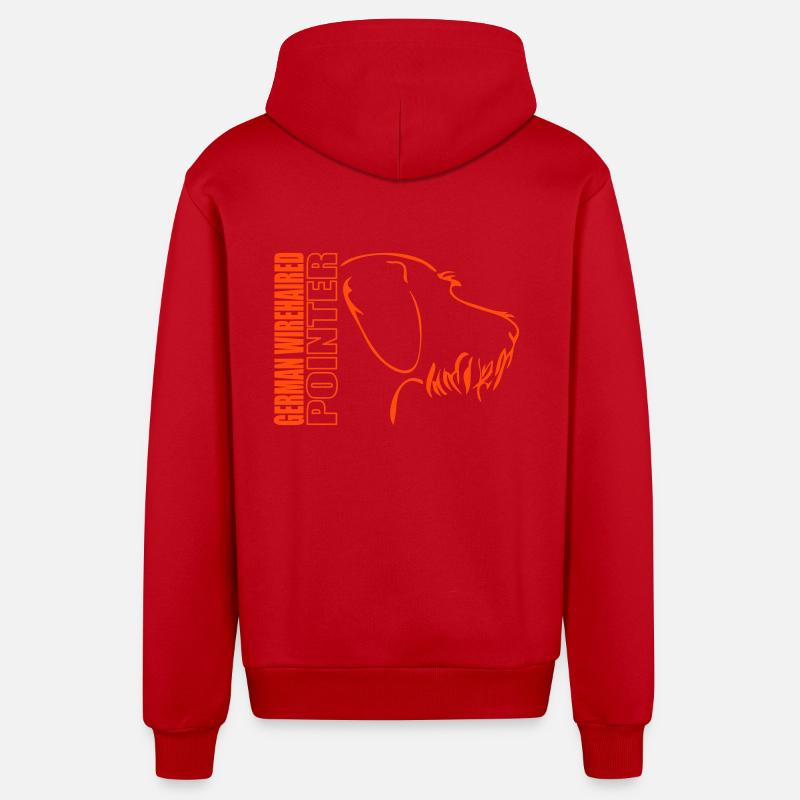 GERMAN WIREHAIRED POINTER PROFIL - Organic Relaxed Kapuzenjacke Made in EU - Rot