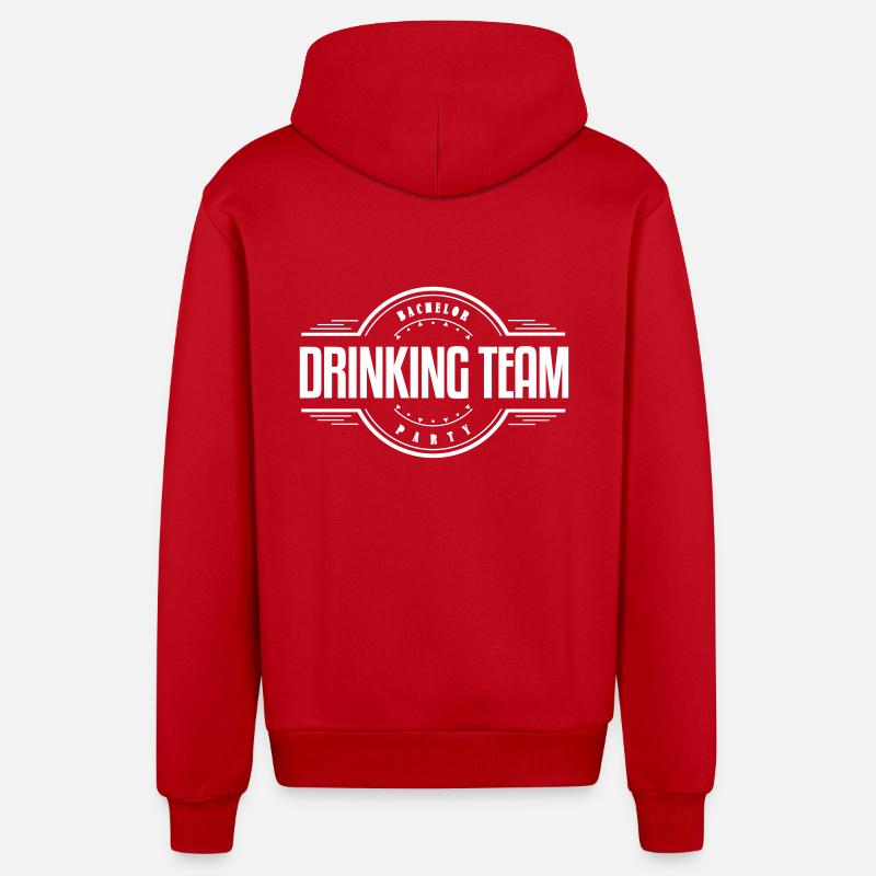 bachelor party drinking team2 - Veste à capuche bio décontractée fabriquée en UE - rouge
