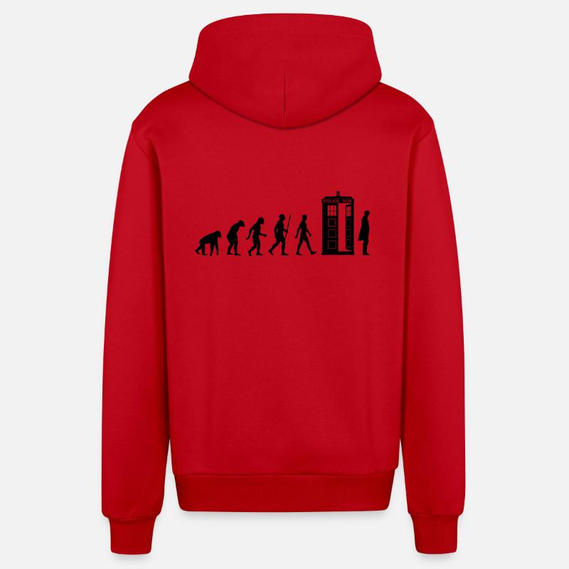 Evolution Tardis - Organic Relaxed Kapuzenjacke Made in EU - Rot