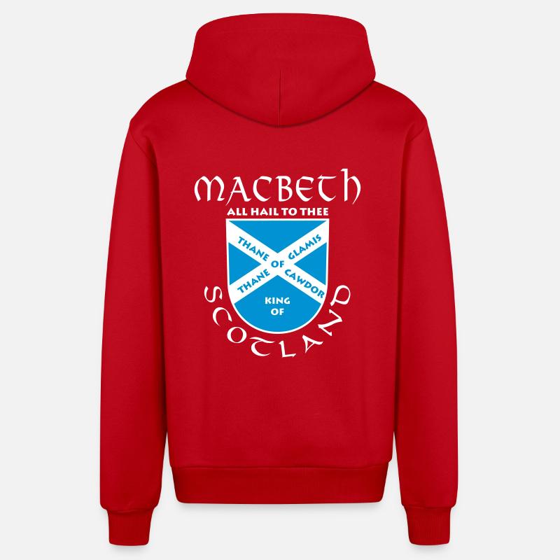 Ecosse Macbeth - Veste à capuche bio décontractée fabriquée en UE - rouge