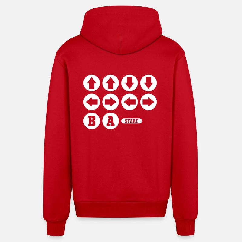 Cheat Code Jeu vidéo - Veste à capuche bio décontractée fabriquée en UE - rouge