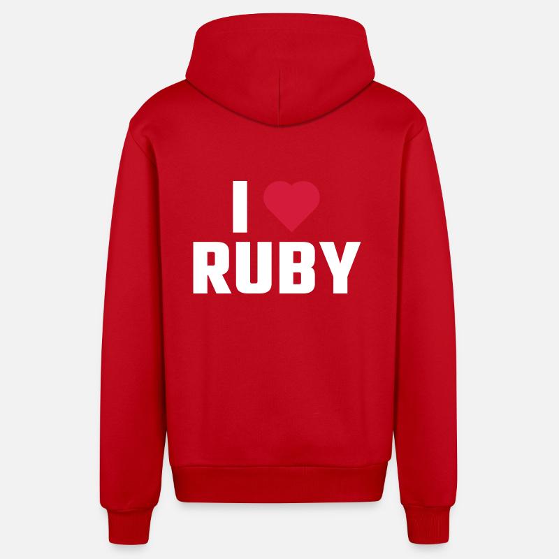 J'adore RUBY - Veste à capuche bio décontractée fabriquée en UE - rouge