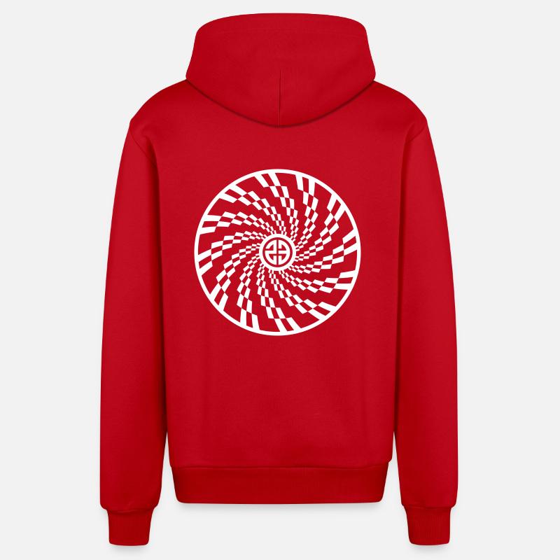 017 23 - Veste à capuche bio décontractée fabriquée en UE - rouge