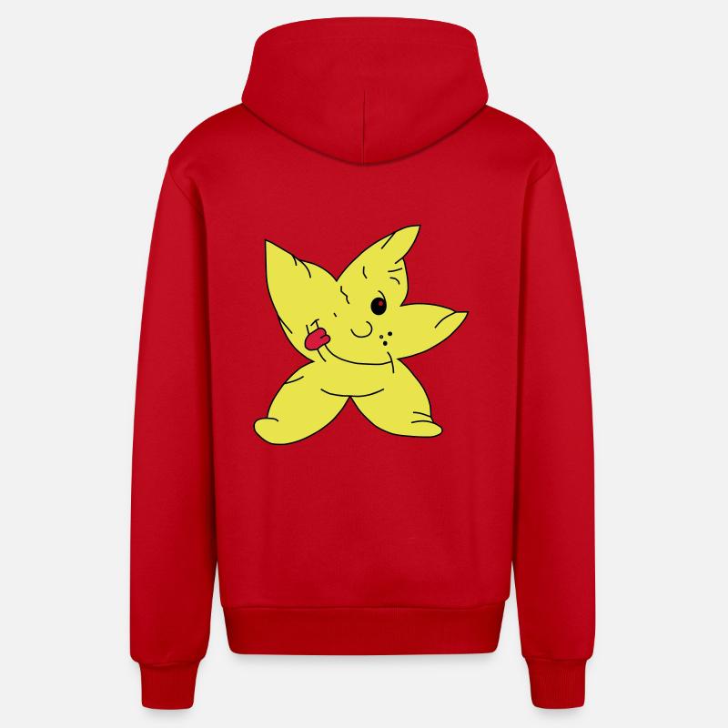 star - Veste à capuche bio décontractée fabriquée en UE - rouge