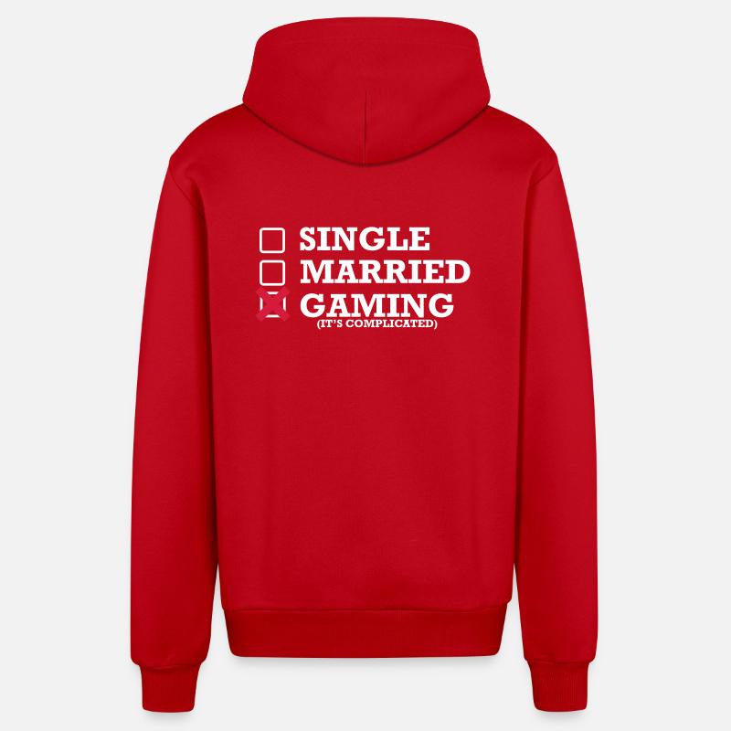 Simple - Marié - Gaming - Veste à capuche bio décontractée fabriquée en UE - rouge