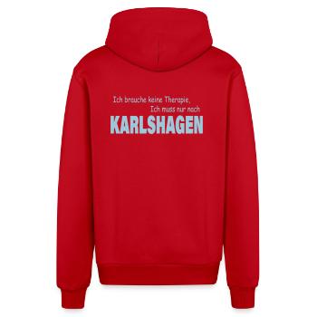 Therapie KARLSHAGEN - Organic Relaxed Kapuzenjacke Made in EU - Rot - Hinten