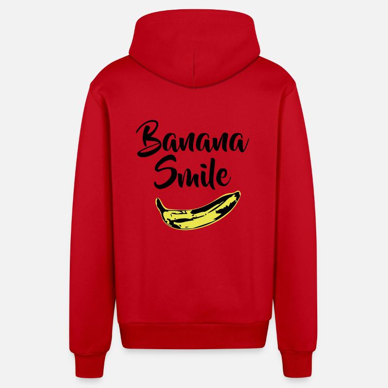 banana smile - Veste à capuche bio décontractée fabriquée en UE - rouge