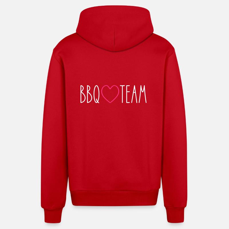 Barbecue Grill Team Heart - Veste à capuche bio décontractée fabriquée en UE - rouge