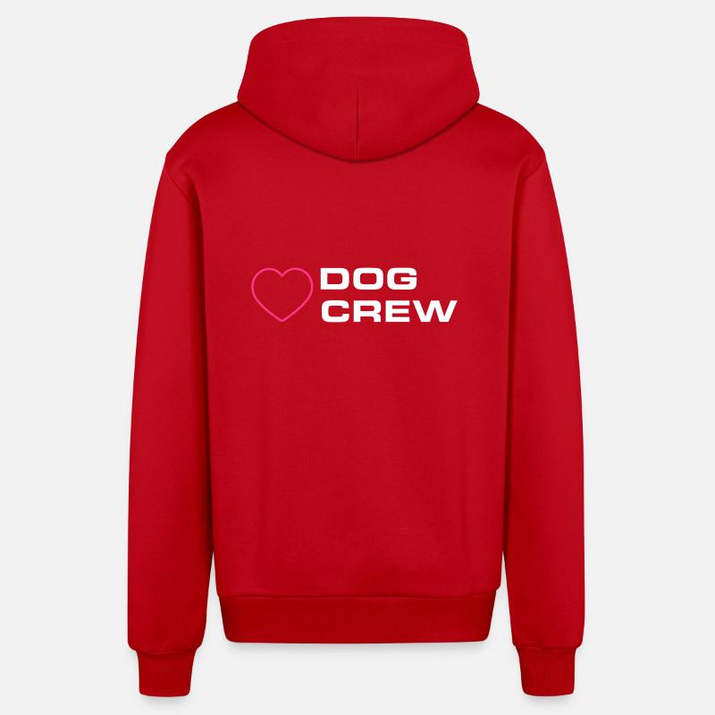Équipage de chiens - Veste à capuche bio décontractée fabriquée en UE - rouge